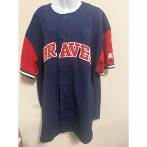 Vintage Starter Atlanta Braves Chipper Jones‎ Mens Jersey 2XL